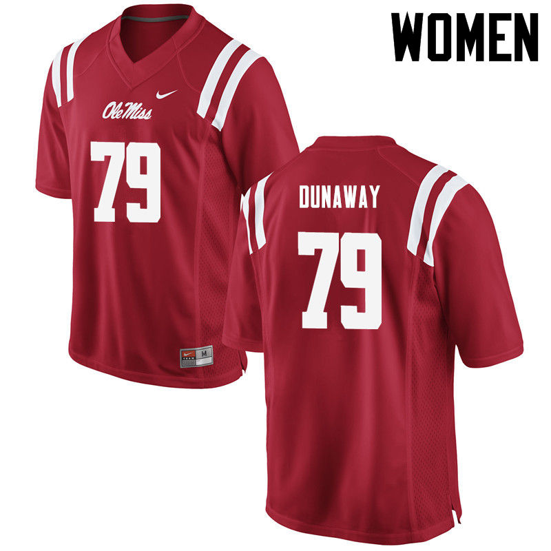 Women Ole Miss Rebels #79 Jim Dunaway College Football Jerseys-Red